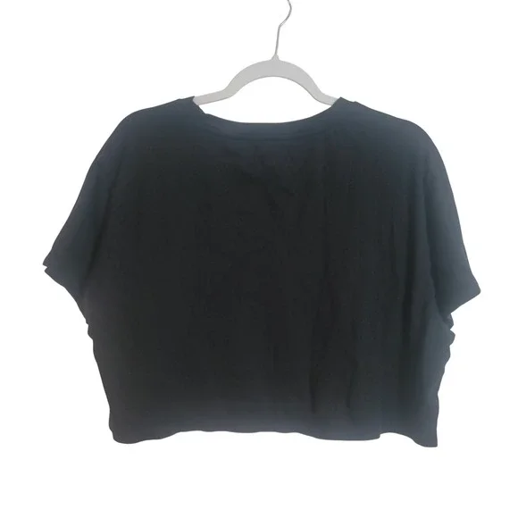 MATE the Label Womens Black Boxy Cropped Short Sleeve T-Shirt XL Organic Cotton - Picture 2 of 10